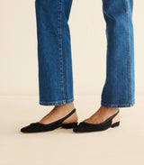 COSSIMA SLINGBACK -- BLACK SUEDE
