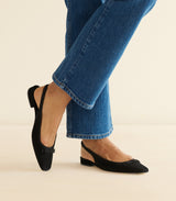 COSSIMA SLINGBACK -- BLACK SUEDE