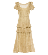 GARBO DRESS -- BURNISHED GOLD LACE