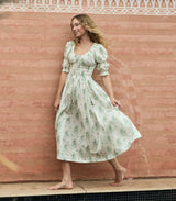 ISCHIA DRESS -- VERT PETIT BOUQUET DE CHAMONIX