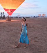 MARCELLE DRESS -- DEEP AQUAMARINE