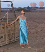 MARCELLE DRESS -- DEEP AQUAMARINE